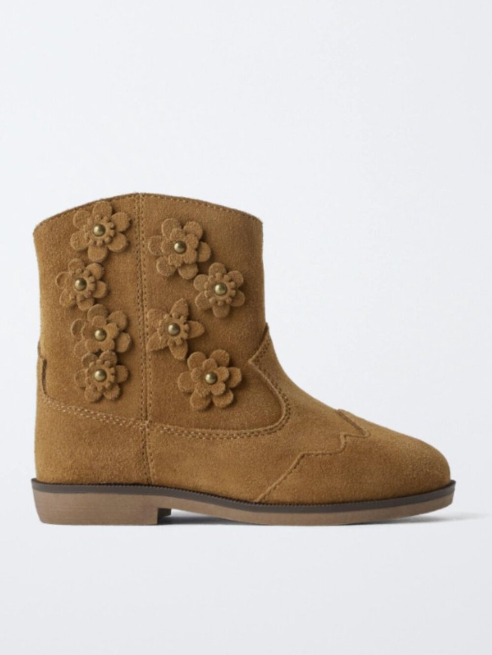 Zara Girls | Leather Cowboy Boots | Brown | Size 9.5 Toddler